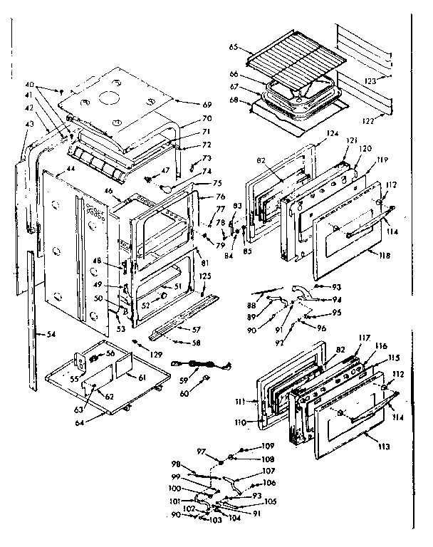 Kenmore 1033267001 body section diagram