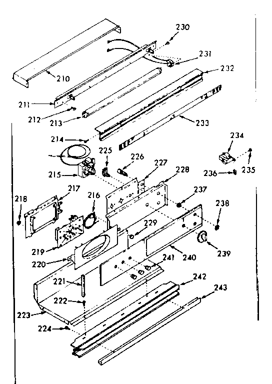 Kenmore 1033267001 control panel section diagram