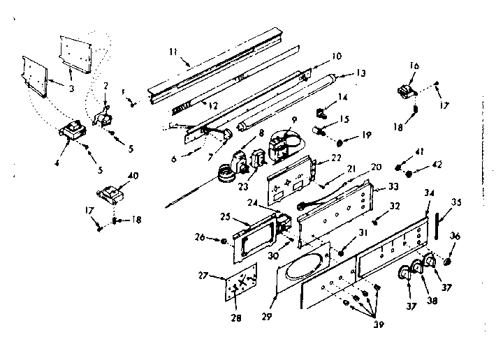 Kenmore 1033277021 control panel section diagram