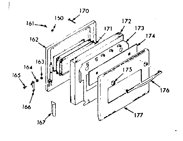 Kenmore 1034227060 oven door section diagram