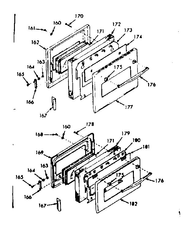 Kenmore 1034267020 oven door section diagram