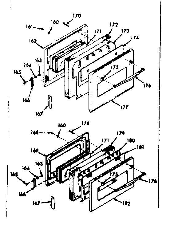 Kenmore 1034267062 oven door section diagram