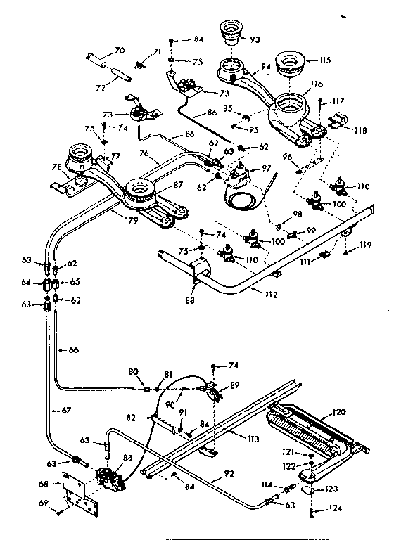 Kenmore 1036037000 burner section diagram