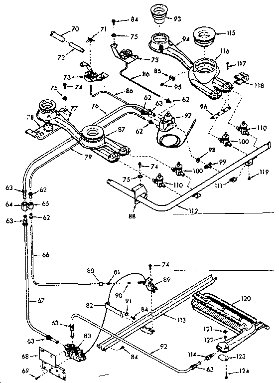 Kenmore 1036087000 burner section diagram
