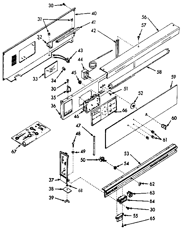 Kenmore 1037177062 main top section diagram