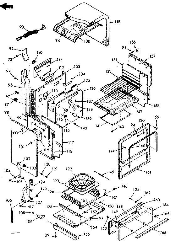 Kenmore 1037187160 body section diagram