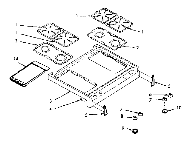 Kenmore 1037377022 main top section diagram
