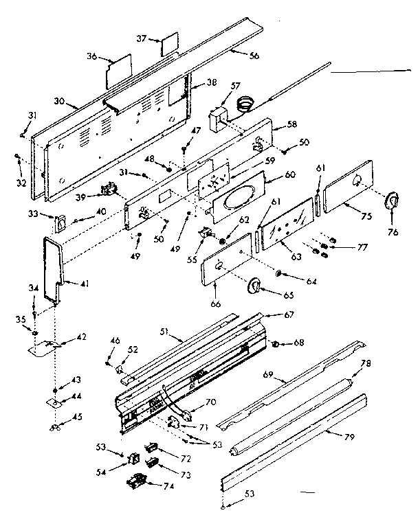 Kenmore 1037377022 backguard section diagram