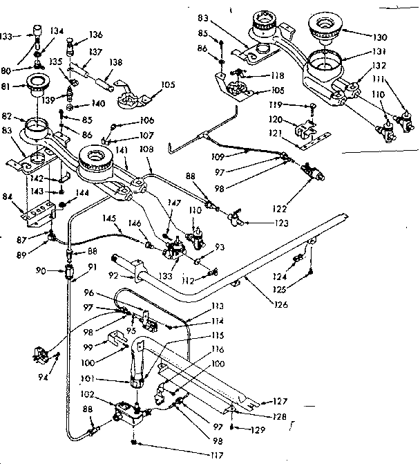 Kenmore 1037377022 burner section diagram