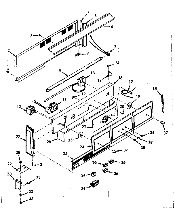 Kenmore 1037397000 backguard section diagram