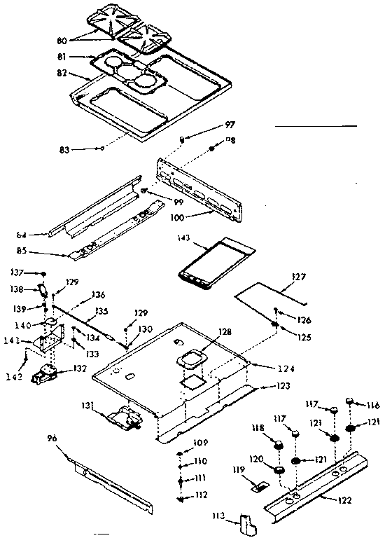 Kenmore 1037397000 main top section diagram