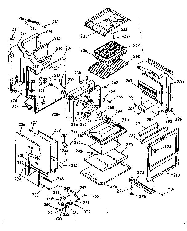 Kenmore 1037397000 body section diagram
