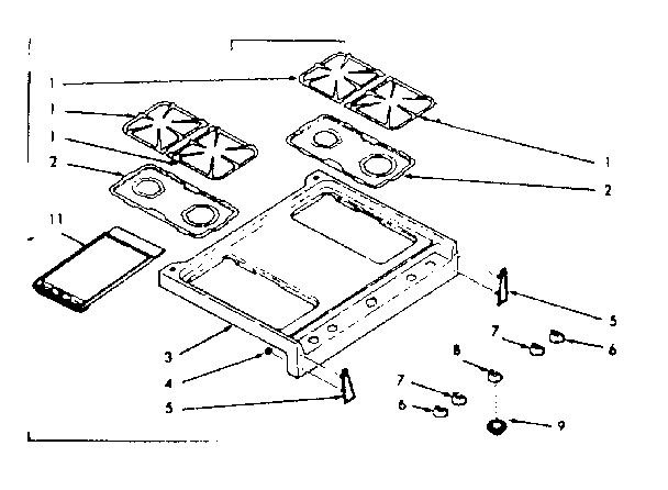 Kenmore 1037427062 main top section diagram