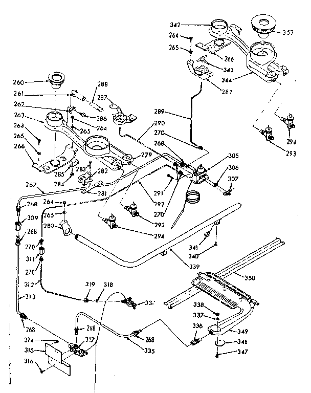 Kenmore 1037427062 burner section diagram