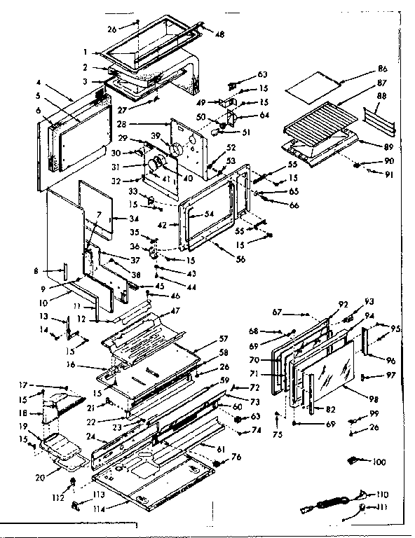 Kenmore 1037777061 upper body section diagram
