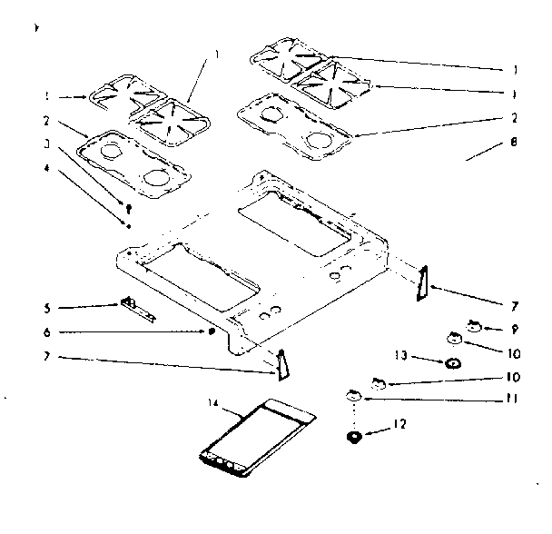 Kenmore 1037857001 main top section diagram