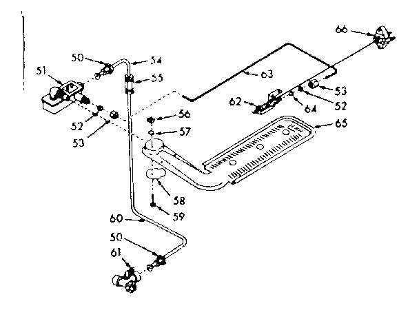Kenmore 1037857001 upper oven burner section diagram
