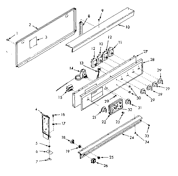 Kenmore 1039137061 backguard section diagram