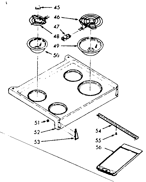 Kenmore 1039137061 main top section diagram