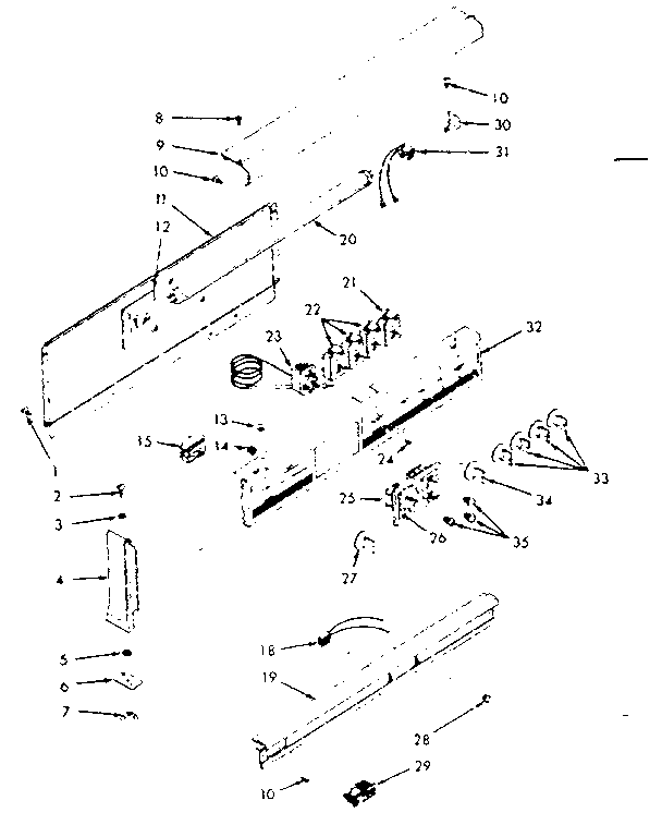 Kenmore 1039147021 backguard section diagram