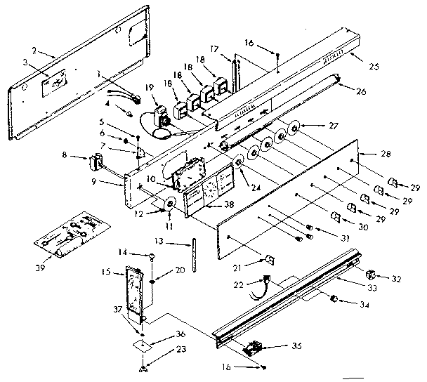 Kenmore 1039177061 backguard section diagram