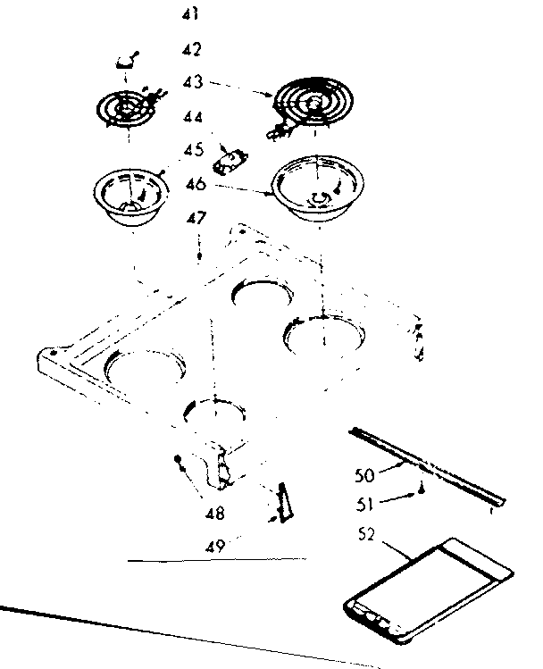 Kenmore 1039177061 main top section diagram