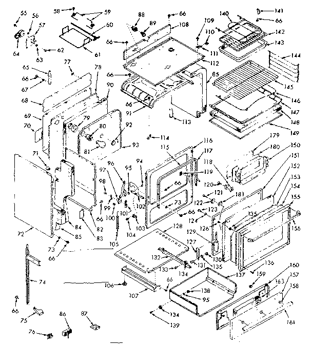 Kenmore 1039177061 body section diagram