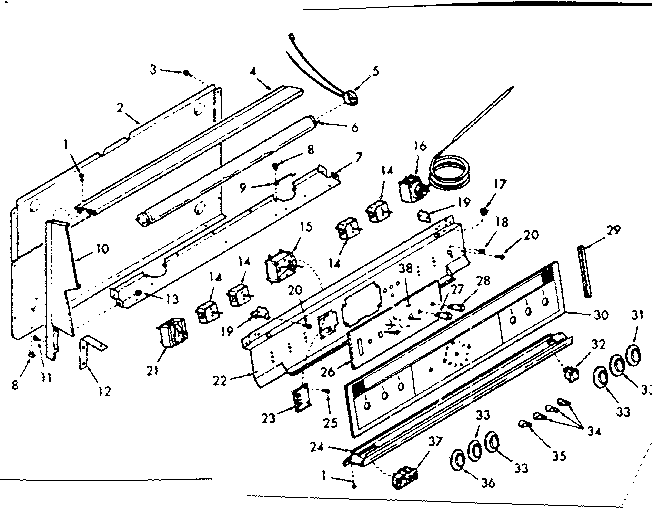 Kenmore 1039187160 backguard section diagram
