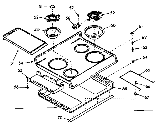 Kenmore 1039187160 main top section diagram