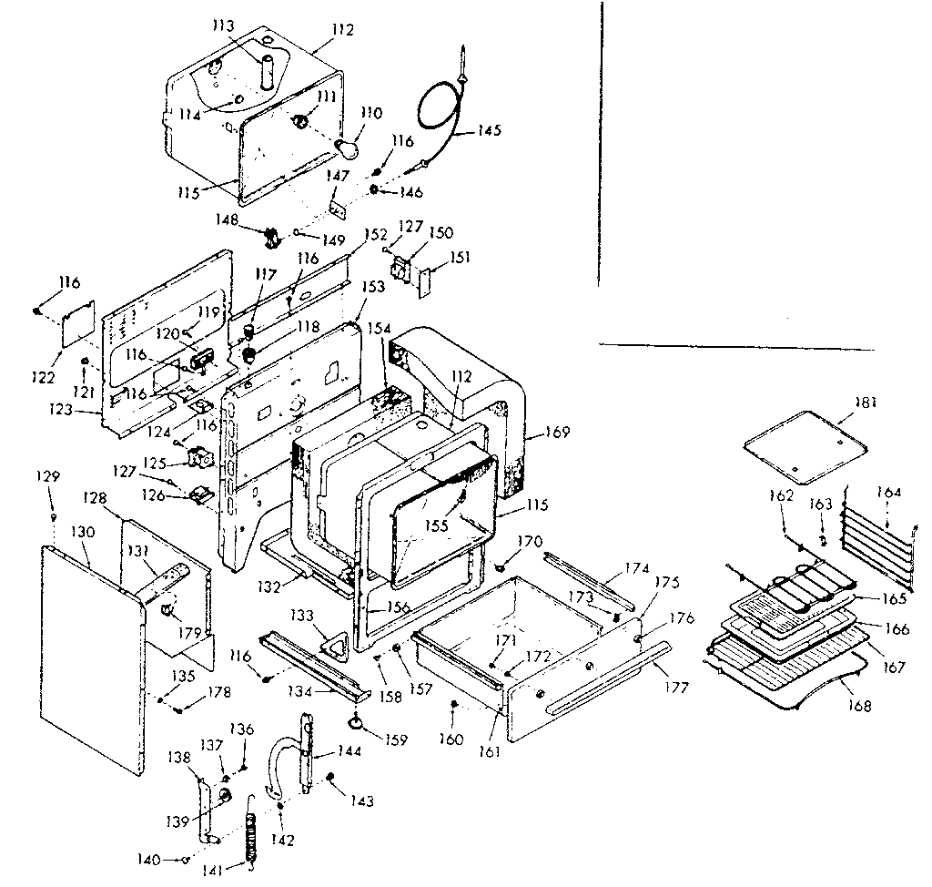 Kenmore 1039187160 body section diagram