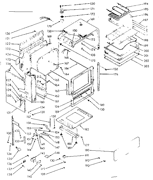 Kenmore 1039317061 body section diagram