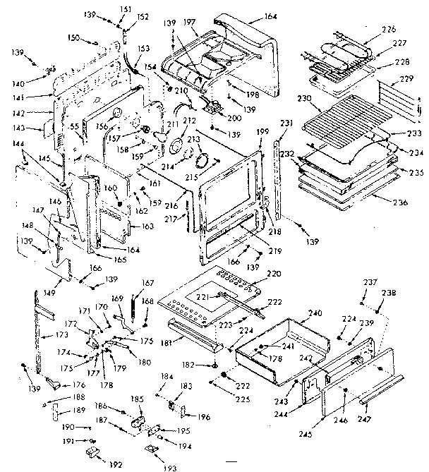 Kenmore 1039337021 body section diagram