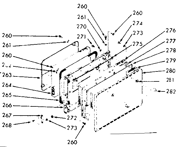 Kenmore 1039337021 oven door section diagram
