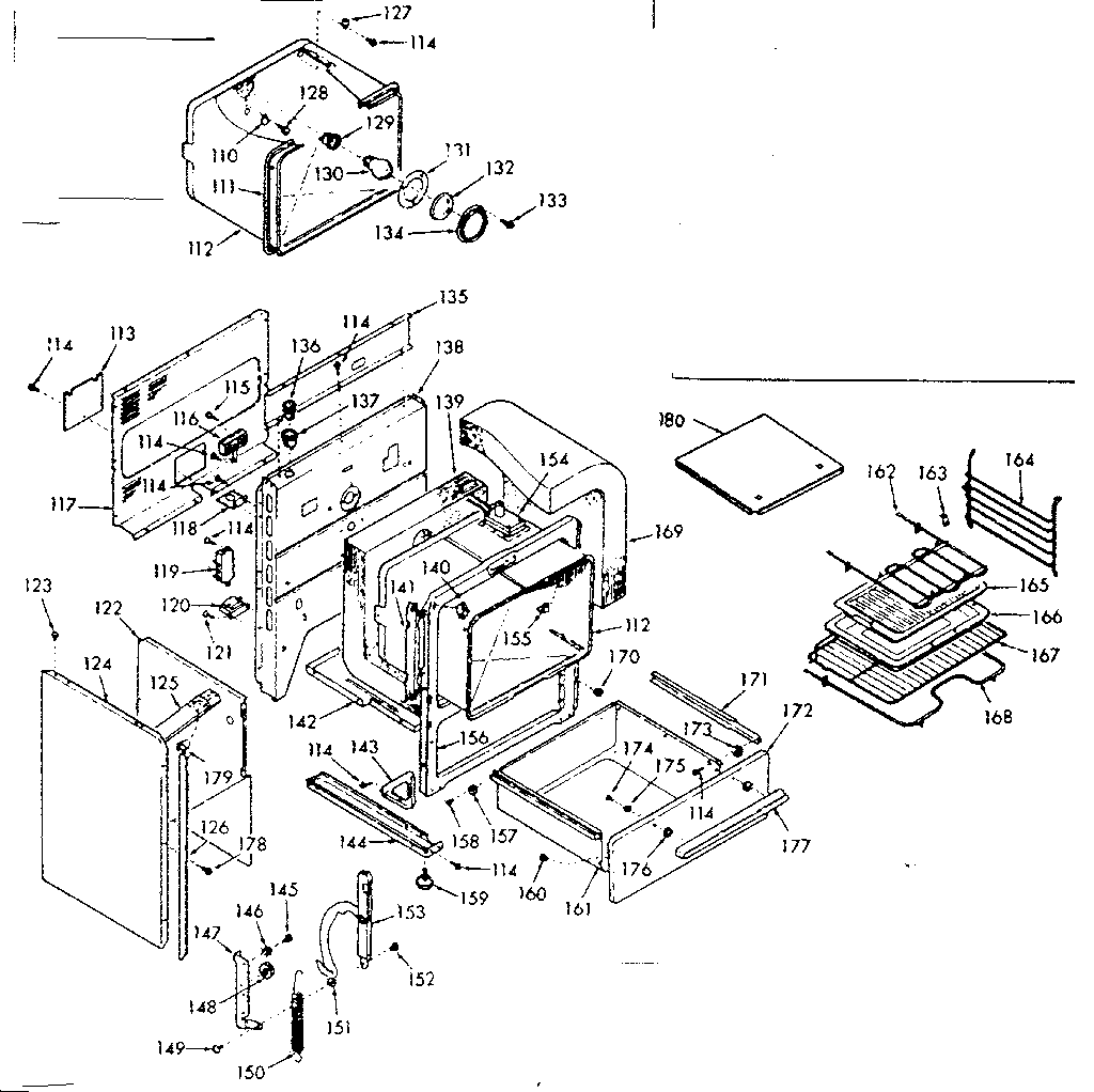 Kenmore 1039337140 body section diagram