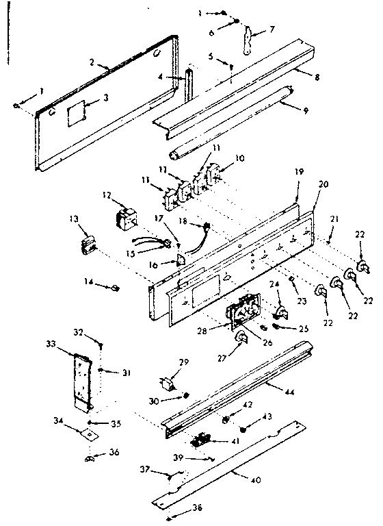 Kenmore 1039347001 control panel diagram