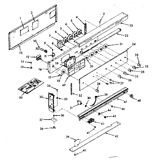 Kenmore 1039357061 backguard section diagram