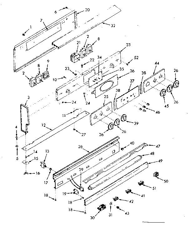 Kenmore 1039377061 backguard section diagram