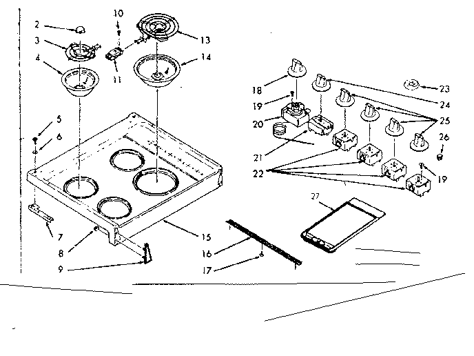 Kenmore 1039707021 main top section diagram