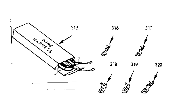 Kenmore 1039707100 wire harness and components diagram