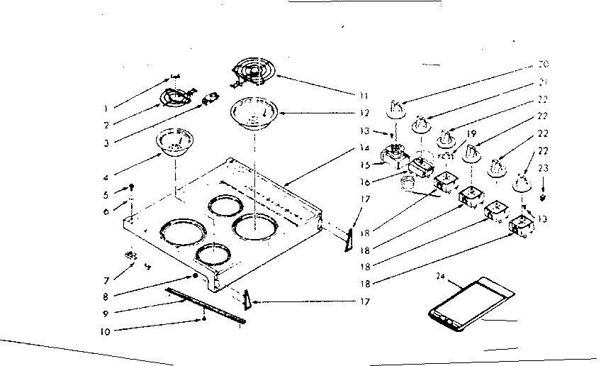 Kenmore 1039727061 main top section diagram