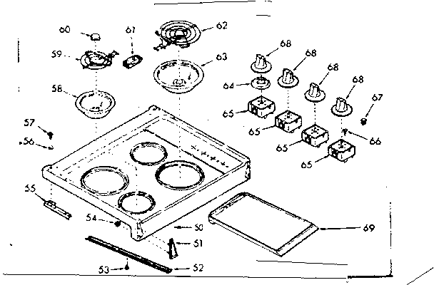Kenmore 1039727140 main top section diagram