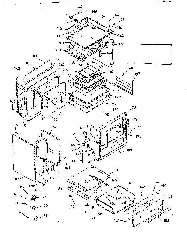 Kenmore 1039727140 lower body section diagram