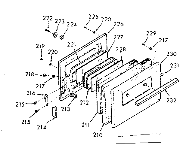 Kenmore 1039727140 lower oven door section diagram