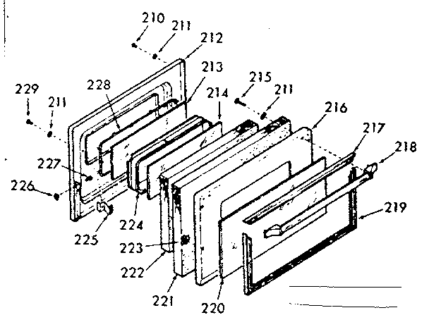 Kenmore 1039747160 door section-lower body diagram
