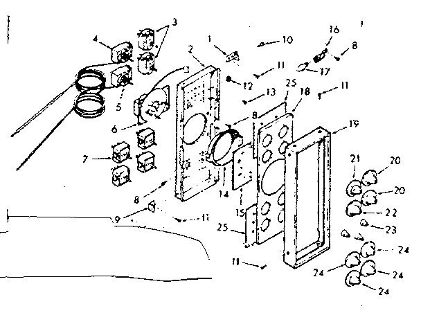 Kenmore 1039767100 control panel section diagram