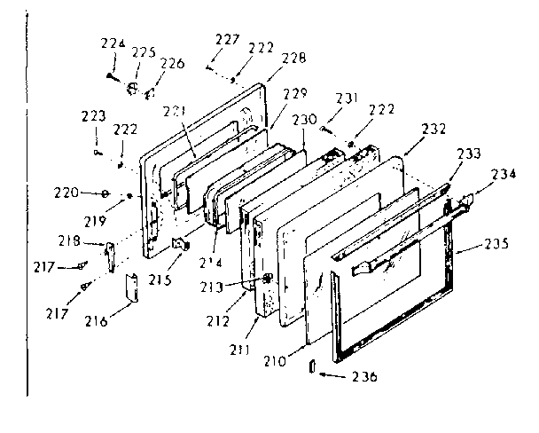 Kenmore 1039767100 lower body door section diagram