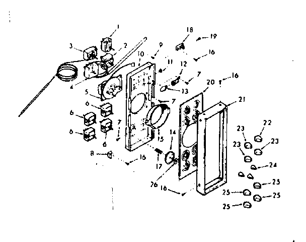 Kenmore 1039857120 control panel section diagram