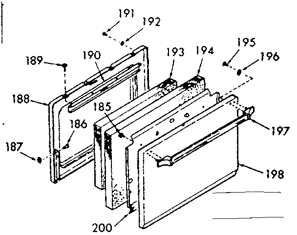 Kenmore 1039857120 lower body door section diagram
