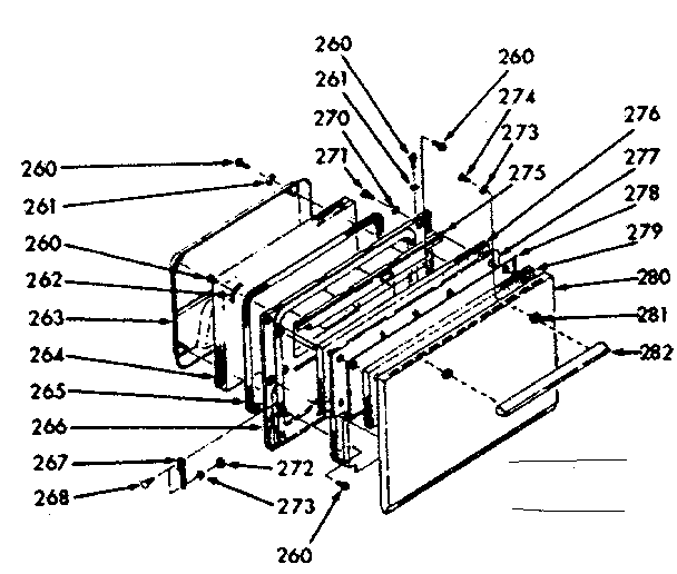 Kenmore 1039877001 oven door section diagram