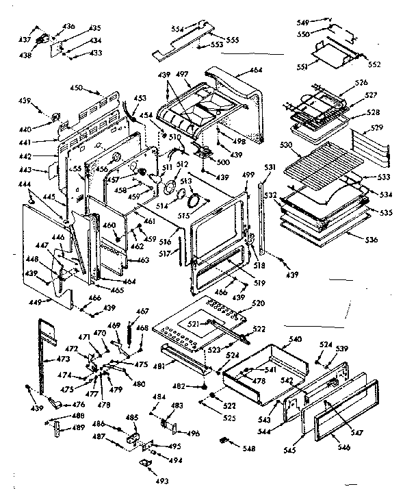 Kenmore 1039957040 body section diagram